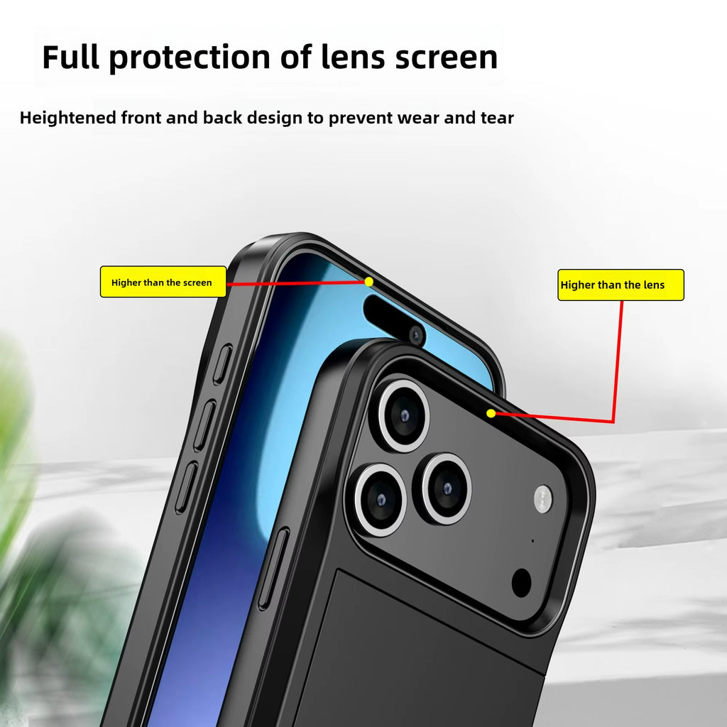 Case for Iphone 17 Pro Max 16 Pro Max 15 Pro 15 14 13 12 Wallet Card Holder Slide Slot Slim Hard PC Heavy Duty Protective Covers