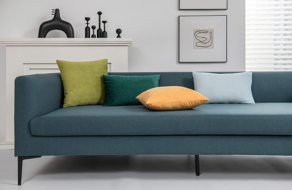 Couch Pillow Cases 18X18 Chartreuse: 2 Pack Cozy Soft Square Throw Pillow Covers for Farmhouse Home Decor