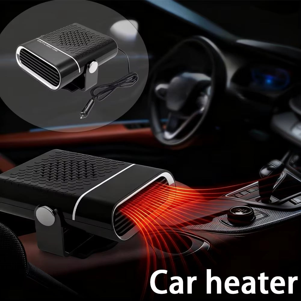 ​​12V 120W Portable Car Heater​​ Fast Heating & Cooling Fan 360° Rotation Defogger/Defroster Cigarette Lighter Plug-In