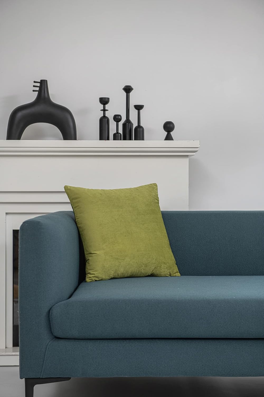 Couch Pillow Cases 18X18 Chartreuse: 2 Pack Cozy Soft Square Throw Pillow Covers for Farmhouse Home Decor