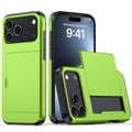 Case for Iphone 17 Pro Max 16 Pro Max 15 Pro 15 14 13 12 Wallet Card Holder Slide Slot Slim Hard PC Heavy Duty Protective Covers